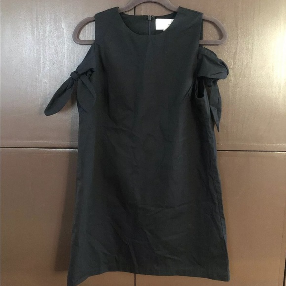 Revolve J.O.A Self Tie Shoulder Black Dress Medium - Picture 2 of 6